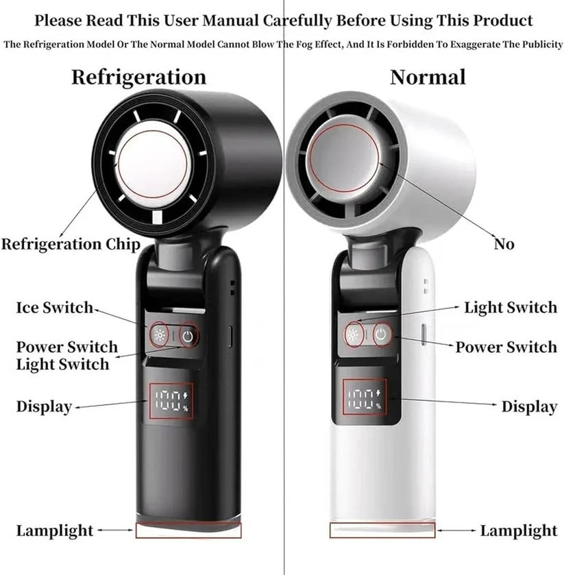 Powerful Portable Fan with Semiconductor Cooling | Mini Fan with LED Torch for Freshness and Comfort Anywhere