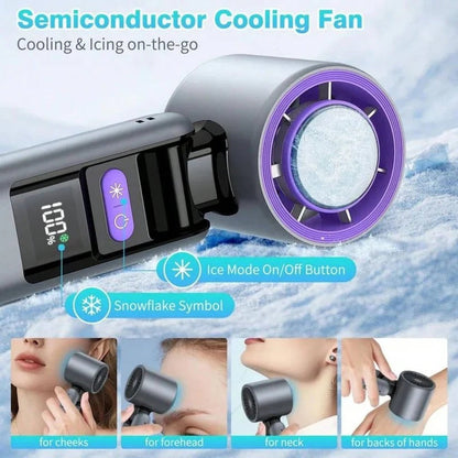 Powerful Portable Fan with Semiconductor Cooling | Mini Fan with LED Torch for Freshness and Comfort Anywhere