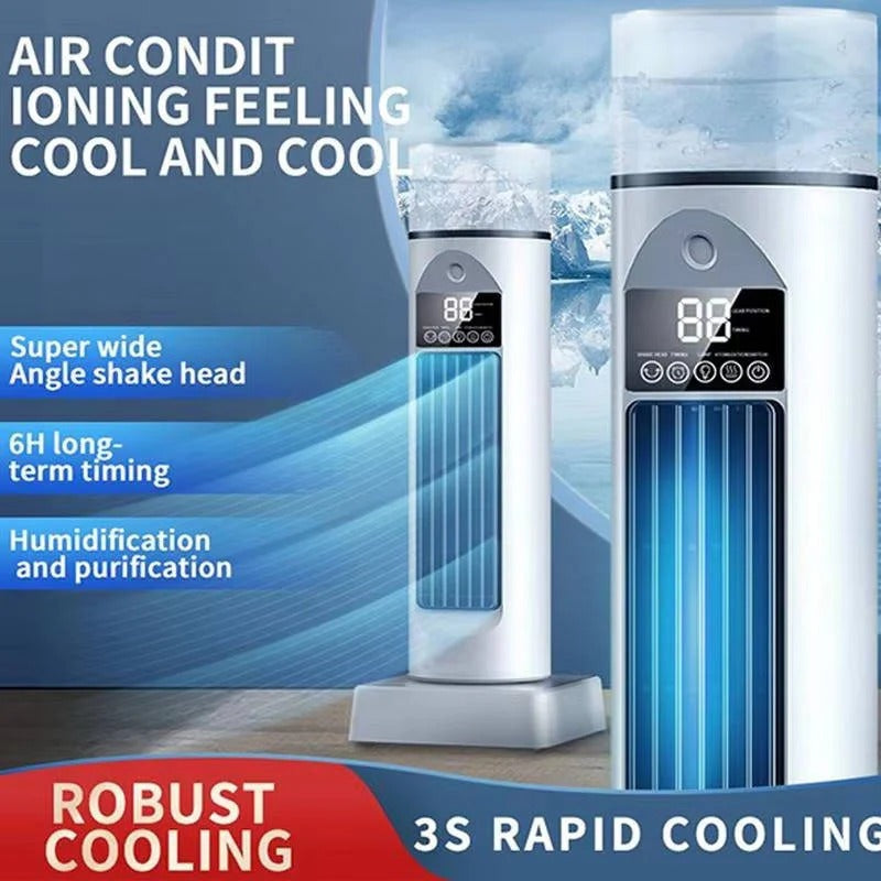Blade-less Tower Fan with Mist and Remote Control | 6 Speeds for Optimal Comfort at Home and Office