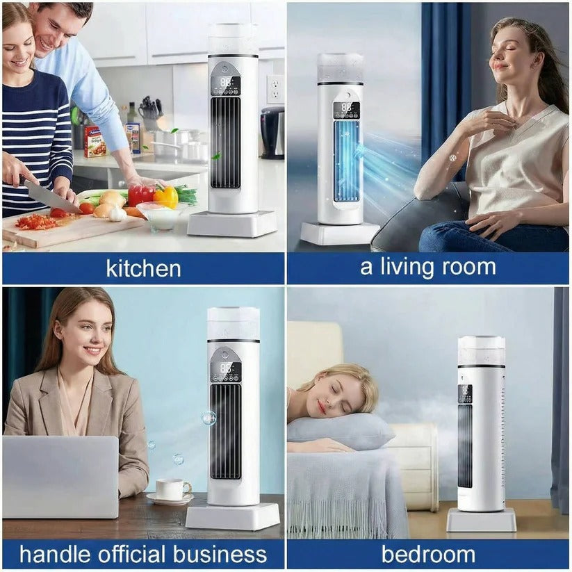 Blade-less Tower Fan with Mist and Remote Control | 6 Speeds for Optimal Comfort at Home and Office