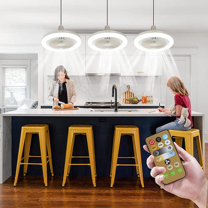 Ceiling Fan with LED Light and Remote Control | Compact Design for Comfort and Lighting