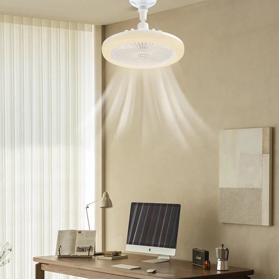 Ceiling Fan with LED Light and Remote Control | Compact Design for Comfort and Lighting