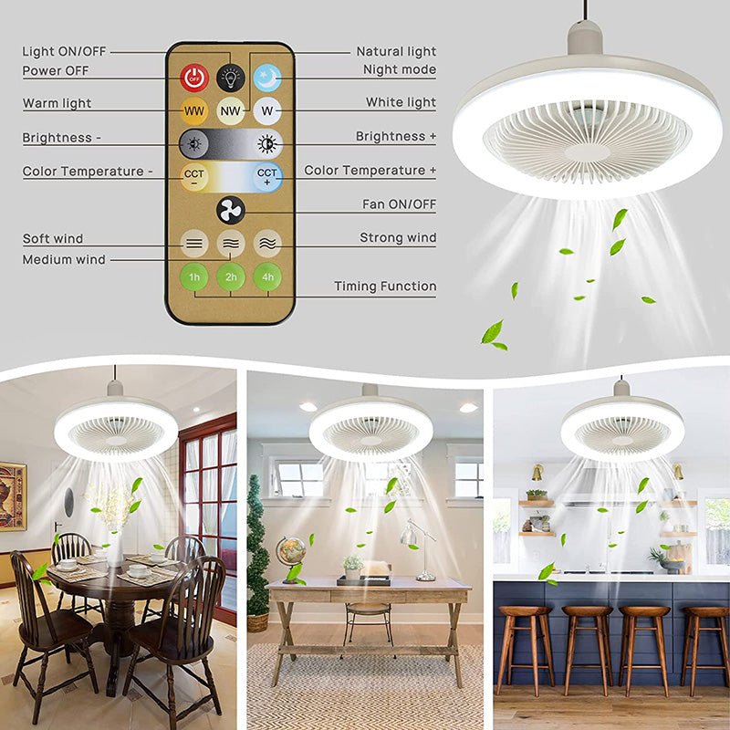 Ceiling Fan with LED Light and Remote Control | Compact Design for Comfort and Lighting