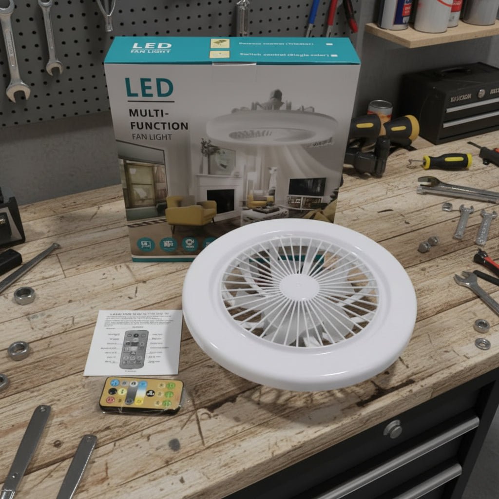 Ceiling Fan with LED Light and Remote Control | Compact Design for Comfort and Lighting