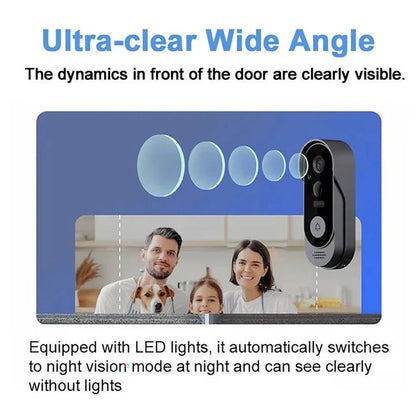 Smart Wireless Video Doorbell Camera with Night Vision and Two-Way Audio - Advanced Home Security