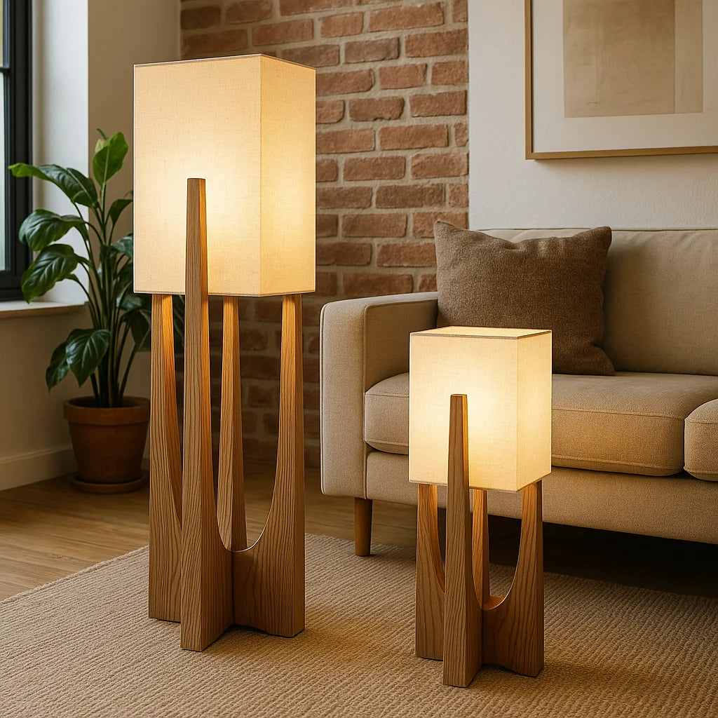 WabiLuma | Elegante Lampada da Terra in Legno con Design Giapponese 1
