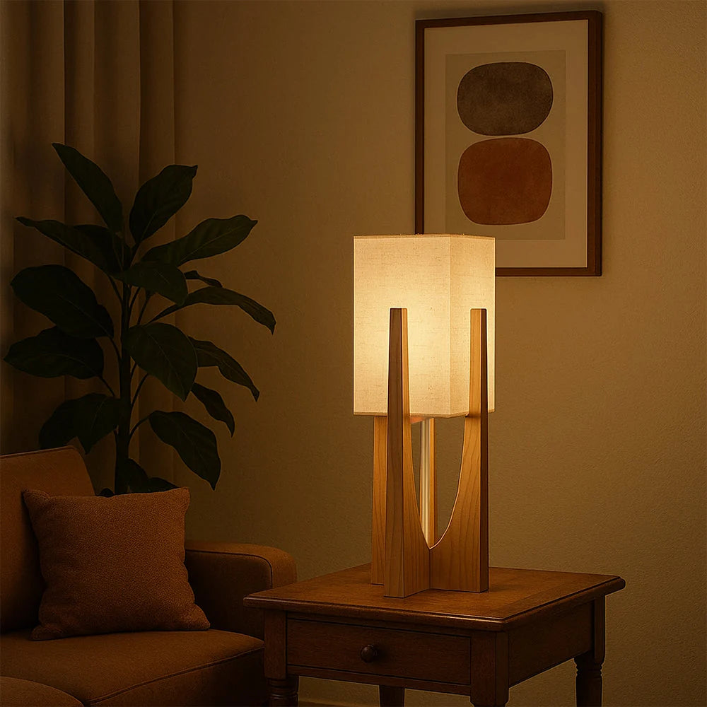WabiLuma | Elegante Lampada da Terra in Legno con Design Giapponese 3