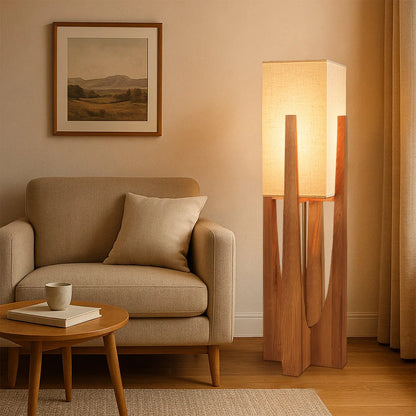 WabiLuma | Elegante Lampada da Terra in Legno con Design Giapponese 4