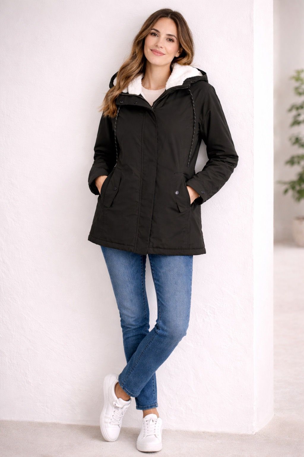 Mara | Long women's winter jacket with hood and padding - Everyday warmth