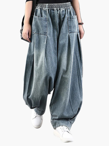 Nerea | Women's Baggy Wide-Leg Jeans with Elastic Waist - Comfortable Streetwear