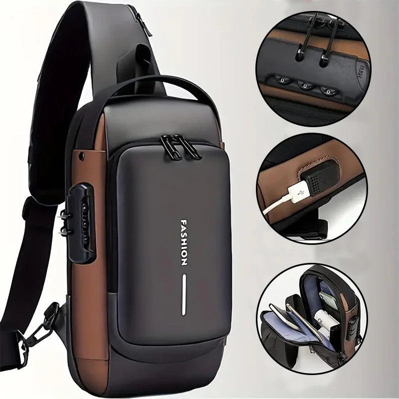 Zaino Uomo Antifurto in Tessuto Oxford Resistente con Design Ergonomico per Moto e Sport 0