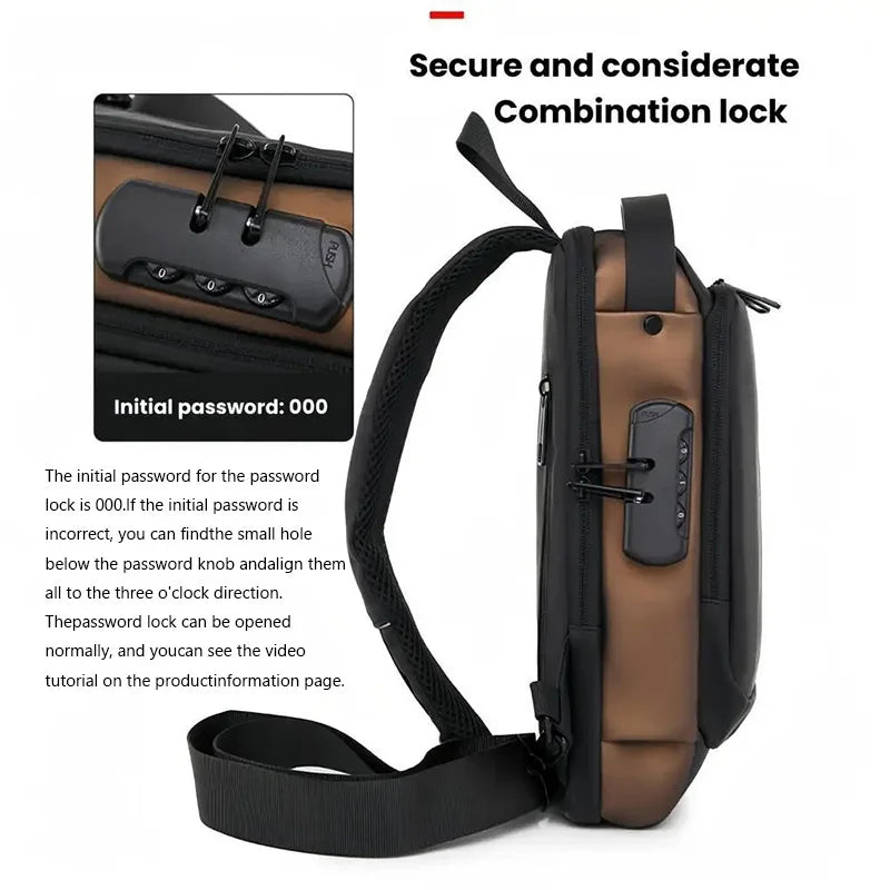 Zaino Uomo Antifurto in Tessuto Oxford Resistente con Design Ergonomico per Moto e Sport 2