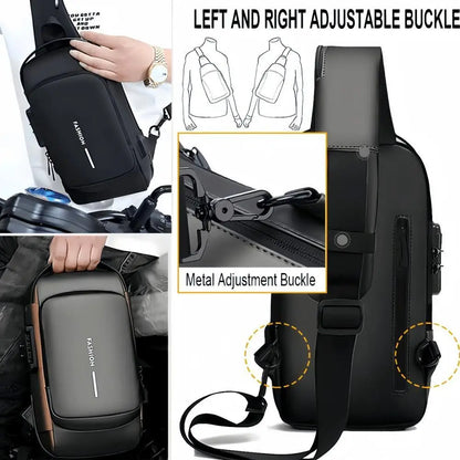 Zaino Uomo Antifurto in Tessuto Oxford Resistente con Design Ergonomico per Moto e Sport 4