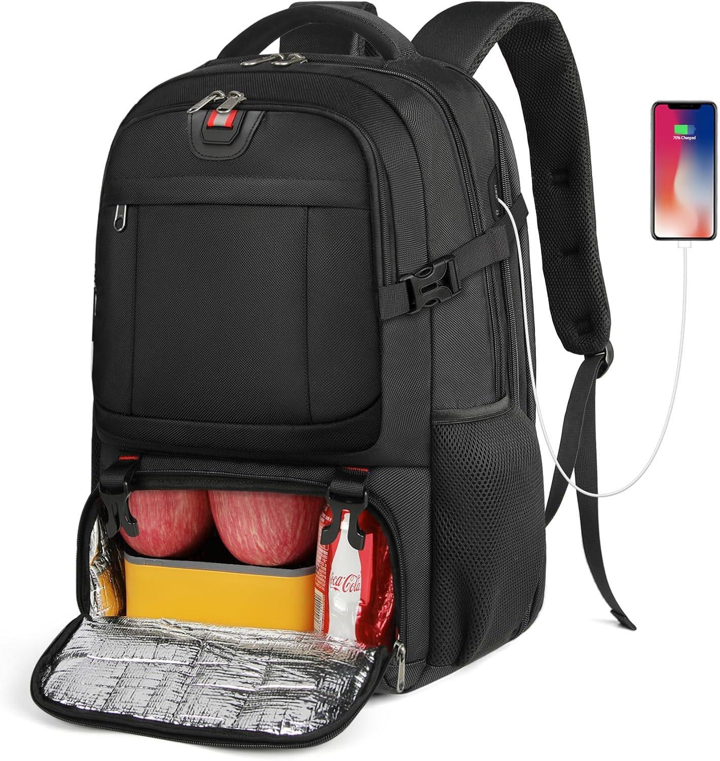 Extra Large Travel Backpack with Thermal Compartment and USB Port | Organization and Security for Air Travel