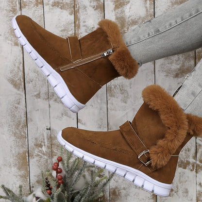 Vanessa | Damen-Winterstiefel zum Hineinschlüpfen mit weichem Besatz - Wärme für jeden Tag