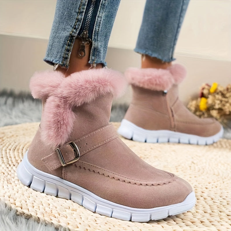 Vanessa | Damen-Winterstiefel zum Hineinschlüpfen mit weichem Besatz - Wärme für jeden Tag