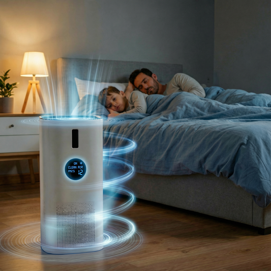 Purificatore Aria 2 in 1 con Umidificatore e Filtro HEPA H13 - Ultra Silenzioso per Ambienti Salubri