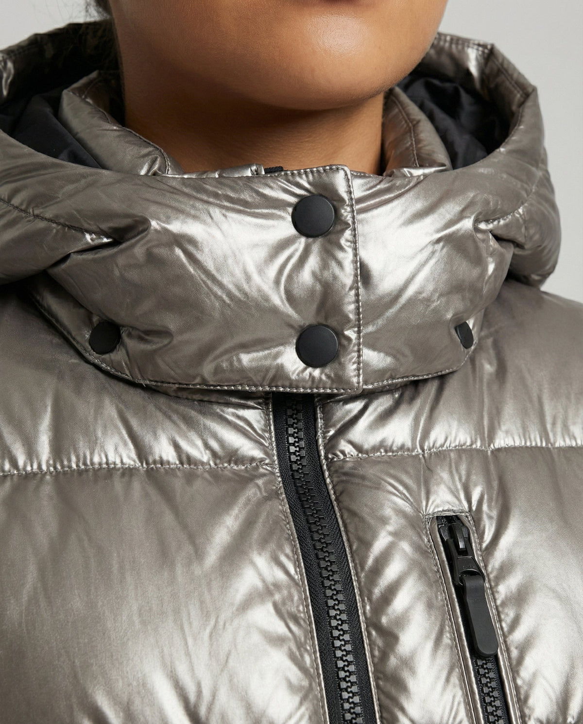 Fiamma | Metallic-Finish Quilted Women's Winter Jacket with Hood - Radiant Warmth
