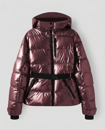 Fiamma | Metallic-Finish Quilted Women's Winter Jacket with Hood - Radiant Warmth