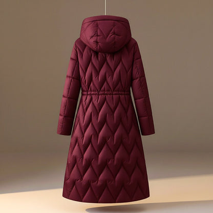 Anita | Long Quilted Women's Winter Jacket with Hood - Feminine Warmth