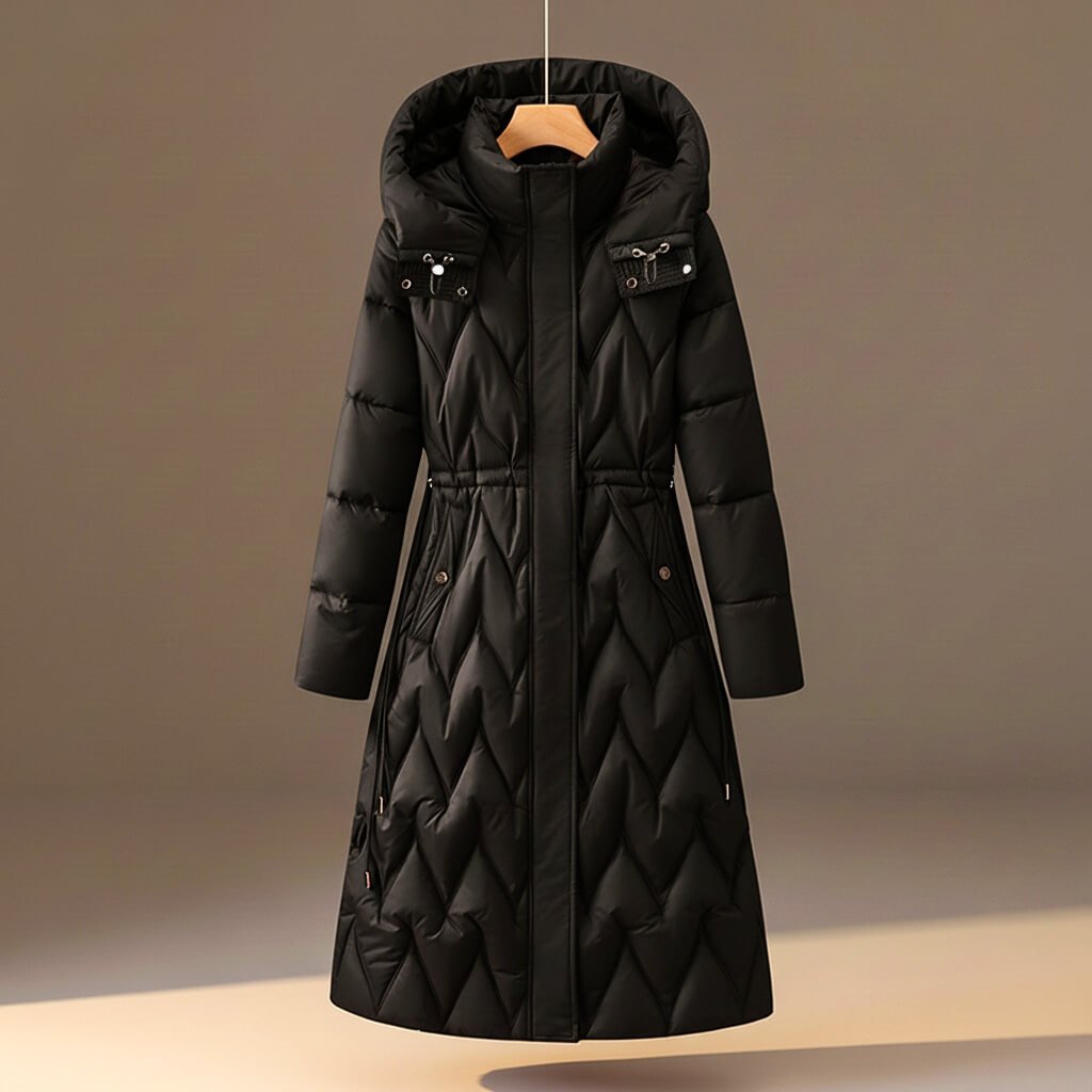 Anita | Long Quilted Women's Winter Jacket with Hood - Feminine Warmth