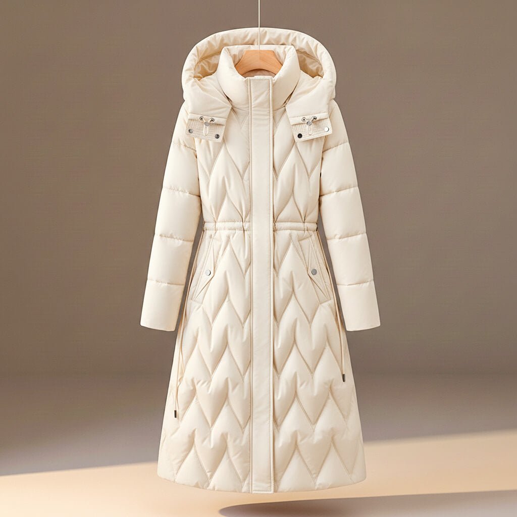 Anita | Long Quilted Women's Winter Jacket with Hood - Feminine Warmth