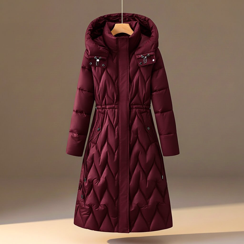 Anita | Long Quilted Women's Winter Jacket with Hood - Feminine Warmth