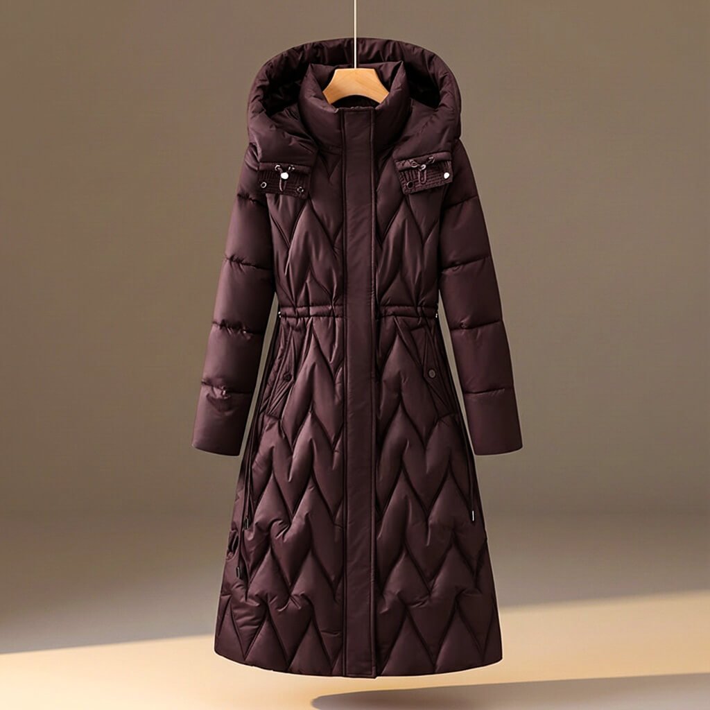 Anita | Long Quilted Women's Winter Jacket with Hood - Feminine Warmth