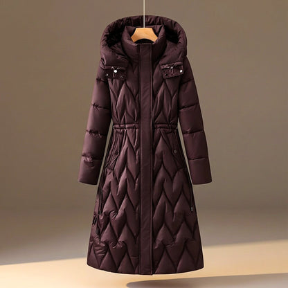 Anita | Long Quilted Women's Winter Jacket with Hood - Feminine Warmth