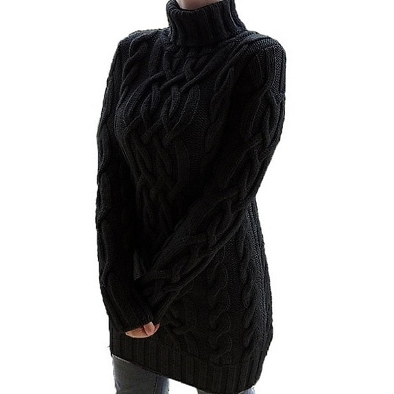 Roberta | Abito Maglione Donna a Trecce con Collo Alto - Calore Elegante