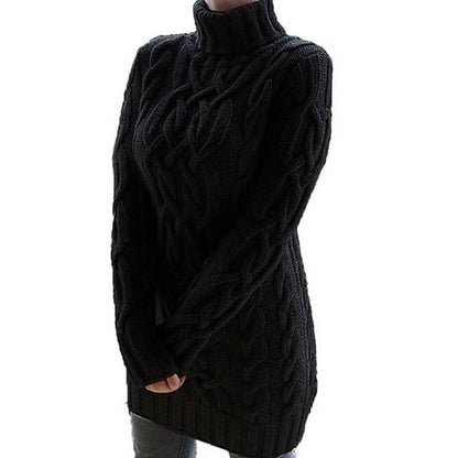 Roberta | Abito Maglione Donna a Trecce con Collo Alto - Calore Elegante