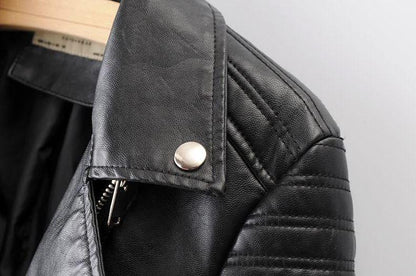 Giuliana | Women's Slim-Fit Biker Jacket with Quilted Panels and Zipper - Urban Edge