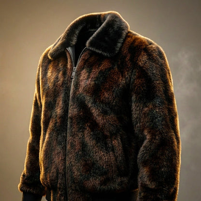 Ugo | Men's Winter Faux Fur Jacket with High Collar - Bold Warmth