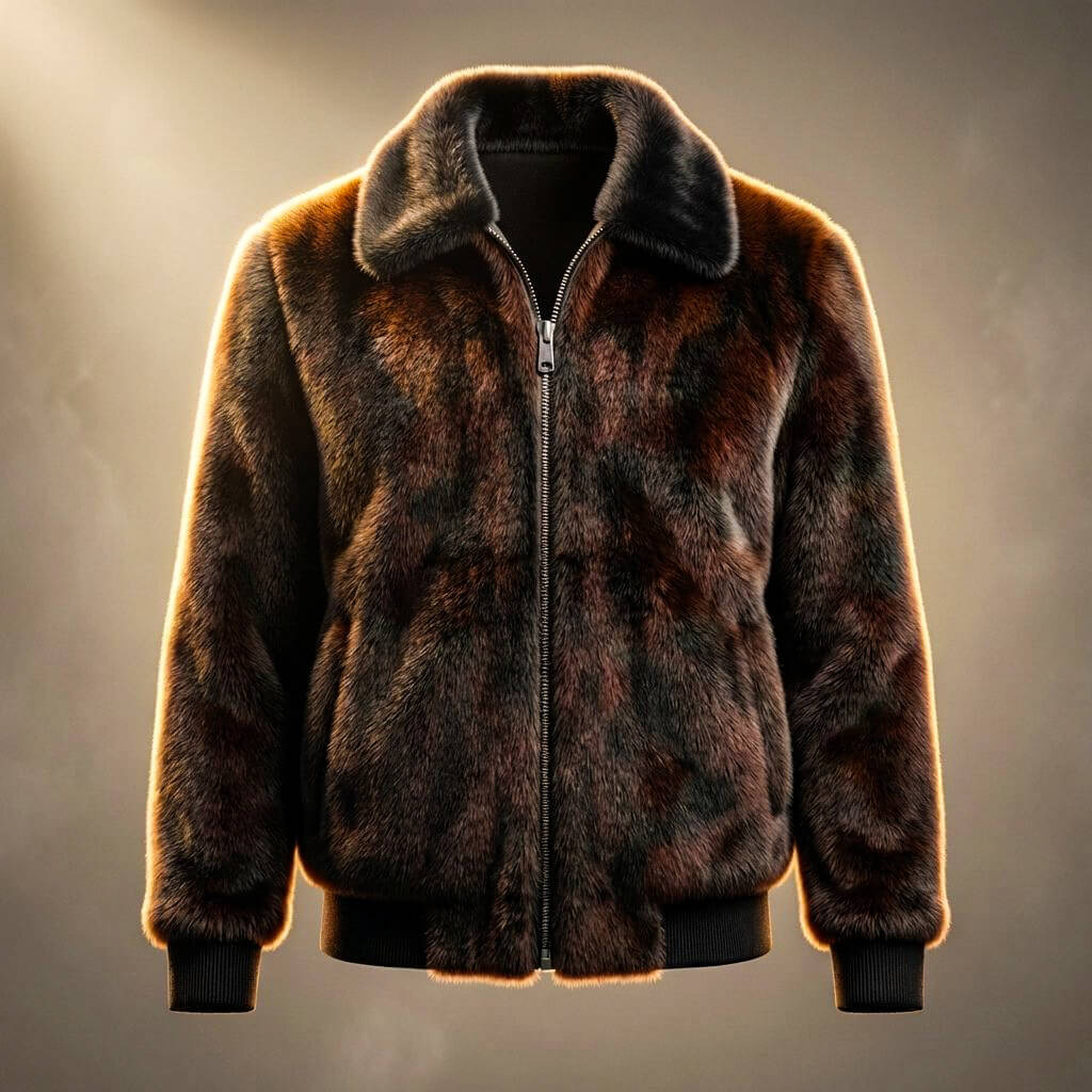 Ugo | Men's Winter Faux Fur Jacket with High Collar - Bold Warmth