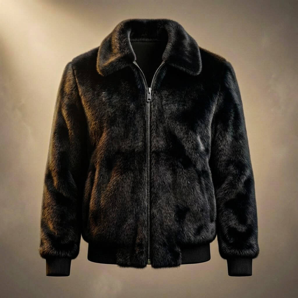 Ugo | Men's Winter Faux Fur Jacket with High Collar - Bold Warmth