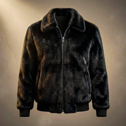 Ugo | Men's Winter Faux Fur Jacket with High Collar - Bold Warmth