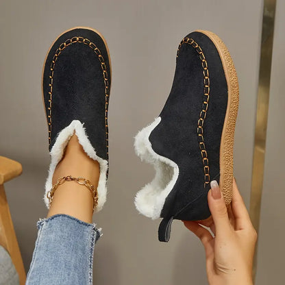 Lorella | Women's Lined Slip-On Ankle Boots with Moccasin-Style Stitching - Casual Comfort