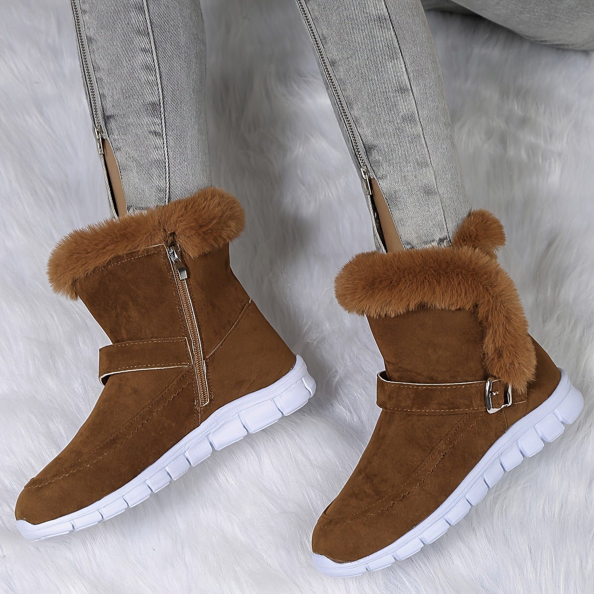 Vanessa | Damen-Winterstiefel zum Hineinschlüpfen mit weichem Besatz - Wärme für jeden Tag