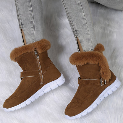 Vanessa | Damen-Winterstiefel zum Hineinschlüpfen mit weichem Besatz - Wärme für jeden Tag