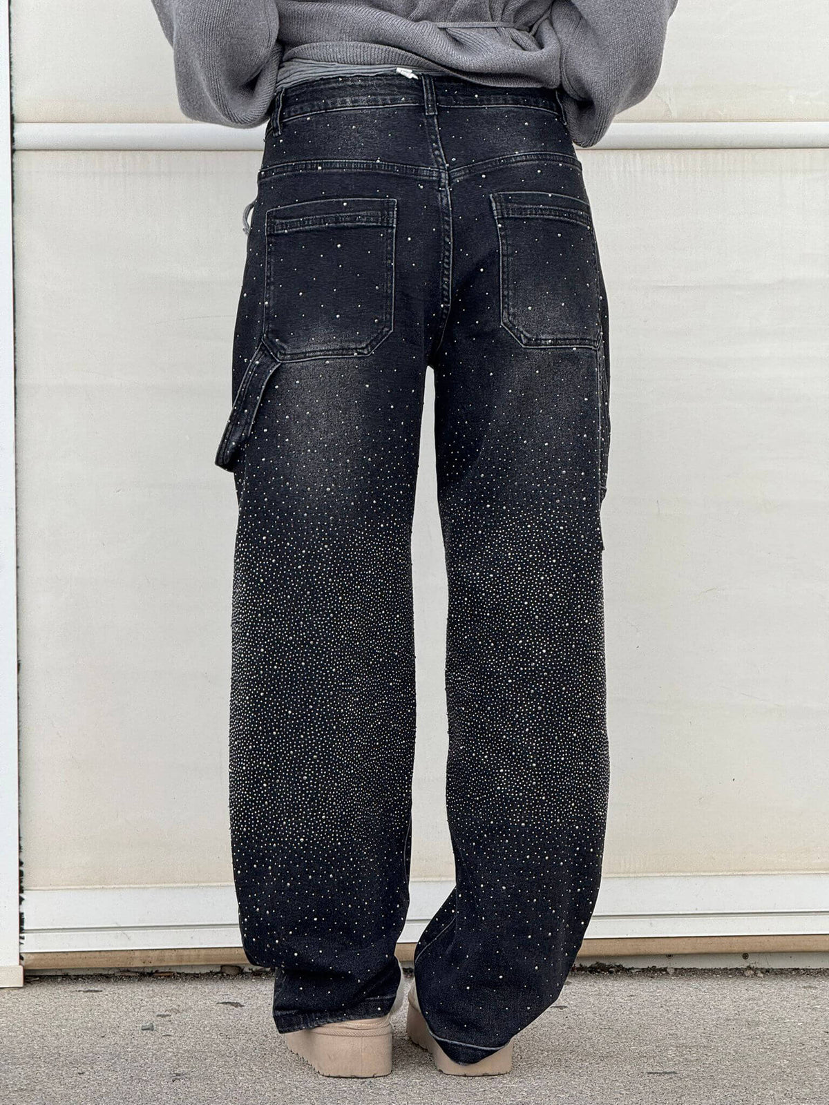 Eufemia | Women's Carpenter Jeans with Jewel Embellishments - Glamorous Look
