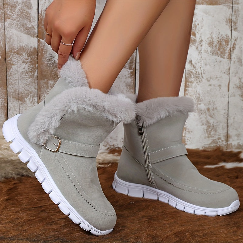 Vanessa | Damen-Winterstiefel zum Hineinschlüpfen mit weichem Besatz - Wärme für jeden Tag
