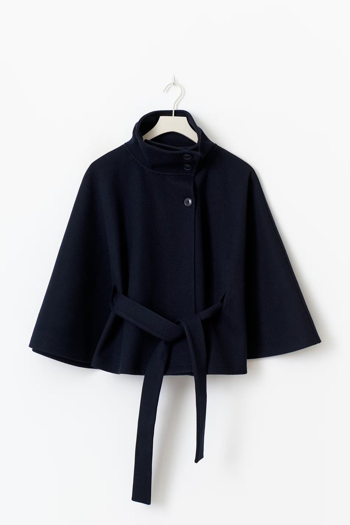 Beatrice | Cappotto Mantella Donna Collo Alto con Cintura - Linea Scenica