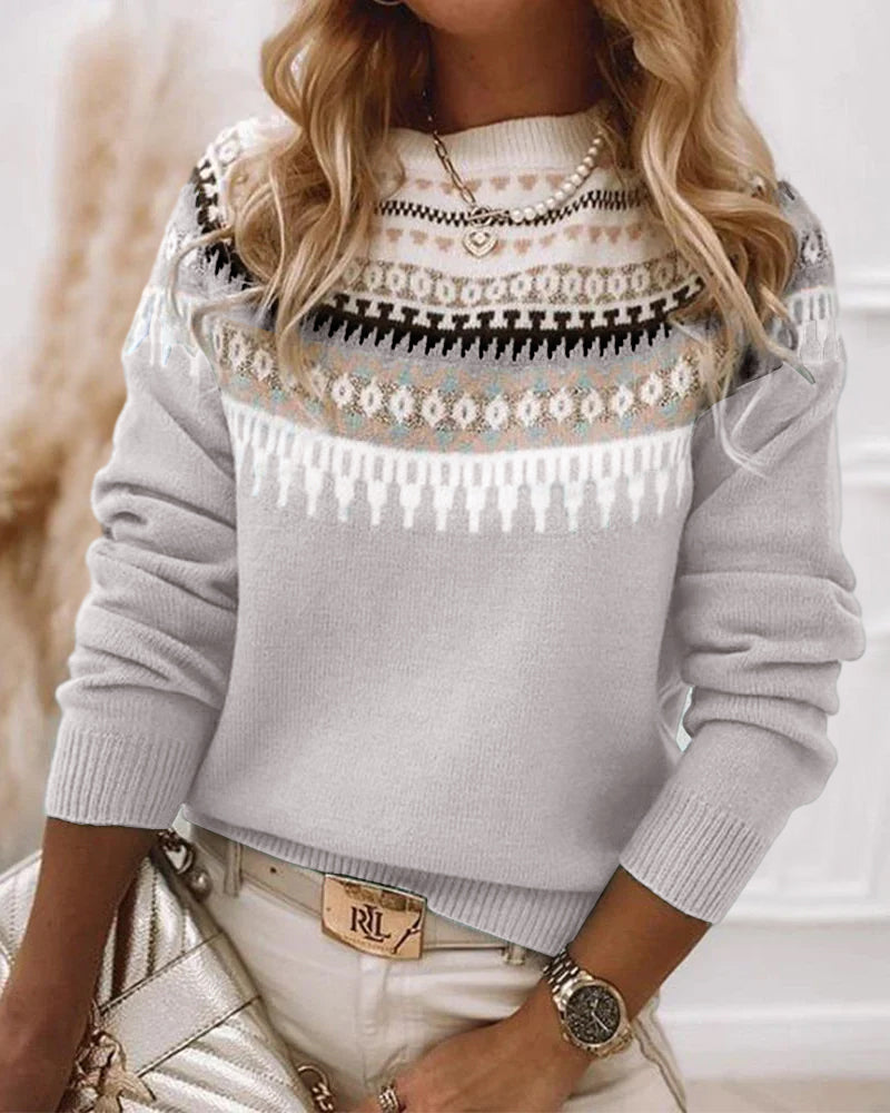 Ingrid | Norwegian-Style Cotton Sweater for Women - Scandinavian Elegance