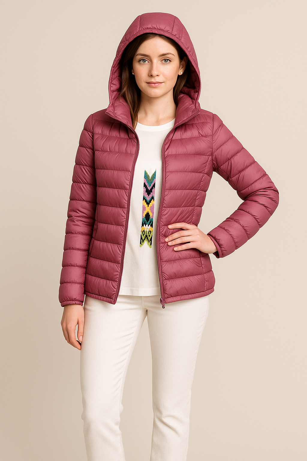 Rosalba | Giacca Trapuntata Donna Sagomata con Cappuccio - Eleganza Leggera