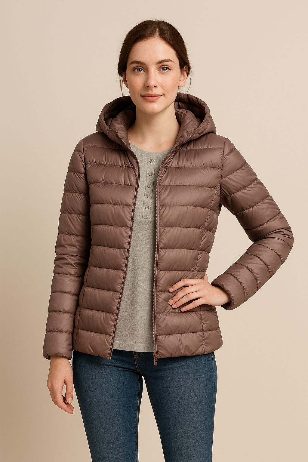 Rosalba | Giacca Trapuntata Donna Sagomata con Cappuccio - Eleganza Leggera