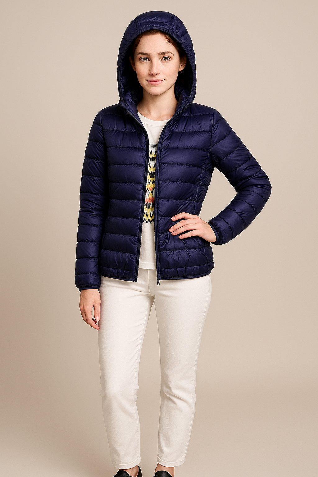 Rosalba | Giacca Trapuntata Donna Sagomata con Cappuccio - Eleganza Leggera