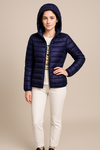 Rosalba | Giacca Trapuntata Donna Sagomata con Cappuccio - Eleganza Leggera