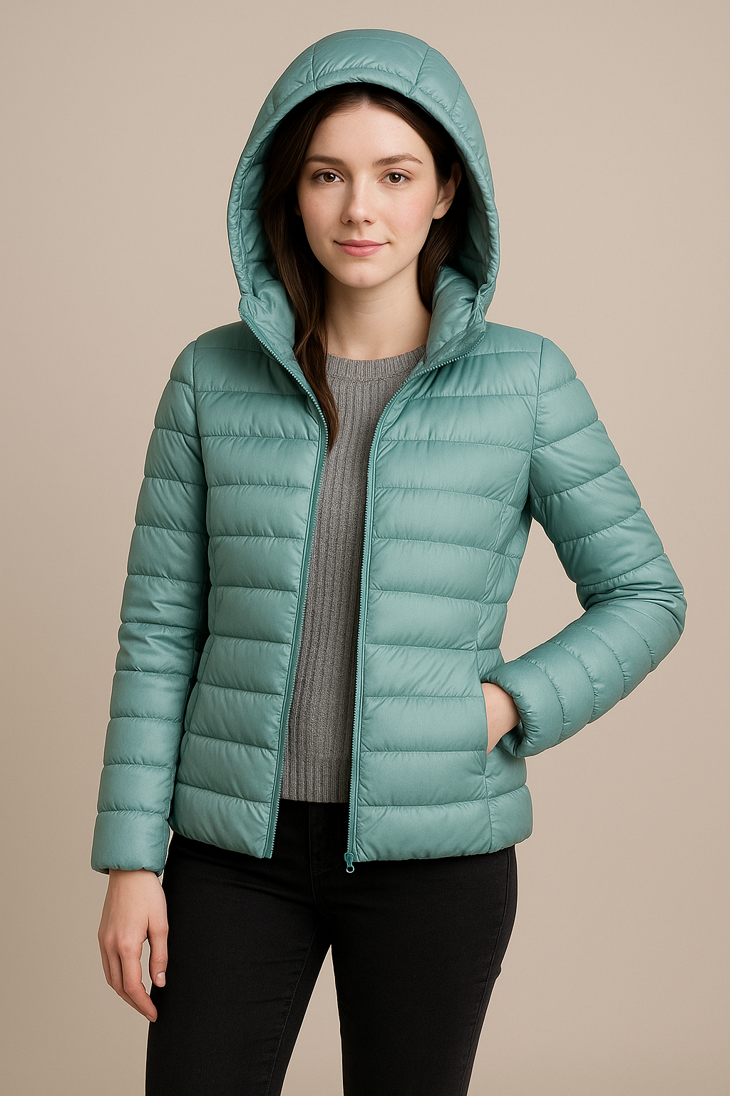 Rosalba | Giacca Trapuntata Donna Sagomata con Cappuccio - Eleganza Leggera