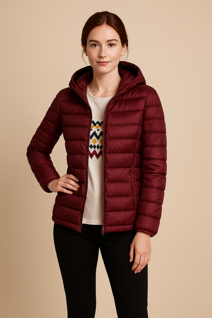 Rosalba | Giacca Trapuntata Donna Sagomata con Cappuccio - Eleganza Leggera