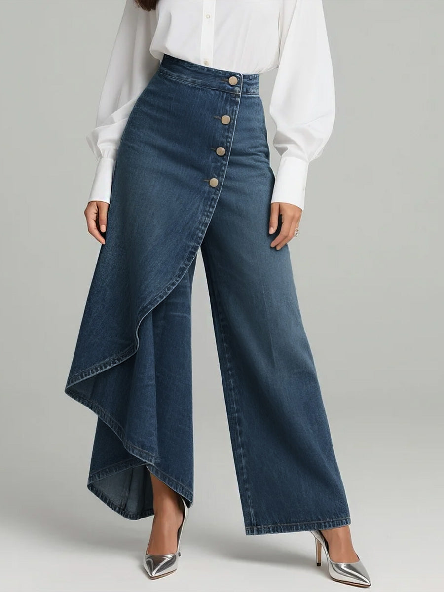 Zelinda | Women's High-Waisted Wide-Leg Jeans - Everyday Comfort